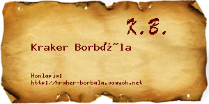 Kraker Borbála névjegykártya